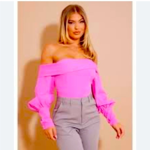 Pretty Little Things Hot Pink Bardot Frill Corset Top NWOT size 10 - Picture 7 of 7